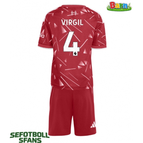 Liverpool Virgil van Dijk #4 Hemmaställ Barn 2026-27 Kortärmad (+ Korta byxor)
